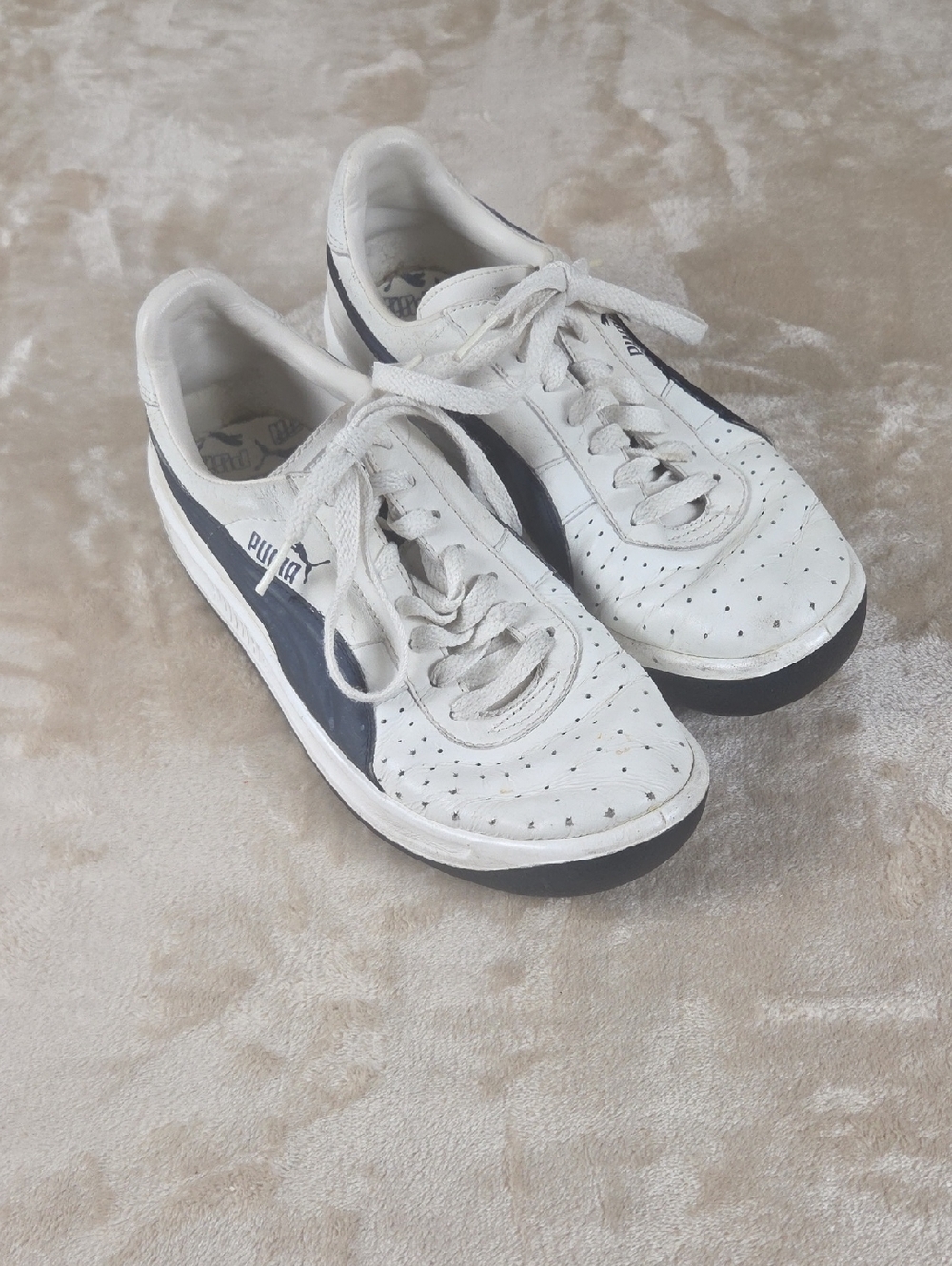 Puma White and Navy Sneakers